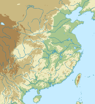 釣魚台及其附屬島嶼在中國東部的位置