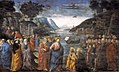 《首批宗徒的圣召》，1481–1482年，湿壁画，位于梵蒂冈西斯汀小堂