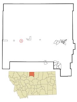 Location of Hingham, Montana