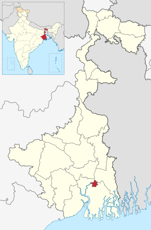Location of Kolkata in West Bengal