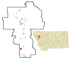 Location of Ravalli, Montana
