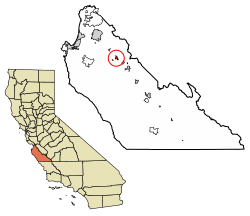 冈萨雷斯在蒙特雷县的位置，以及后者在加州的位置