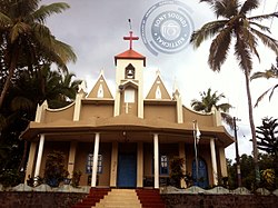 Front view of church