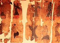 The physical exercise chart. A painting on silk depicting the practice of Qigong Taiji; unearthed in 1973 in Hunan Province, China, from the 2nd-century BC Western Han burial site of Mawangdui, Tomb Number 3.