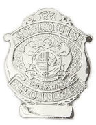 SLMPD officer badge, with number omitted.