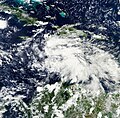 Hurricane Sandy as a tropical wave below Hispaniola on October 20, 2012
