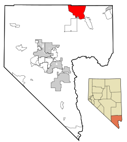Location of Moapa in Clark County, Nevada