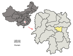 Location of Xiangtan Prefecture within Hunan Province.