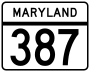 Maryland Route 387 marker