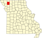 金特里县在密苏里州的位置