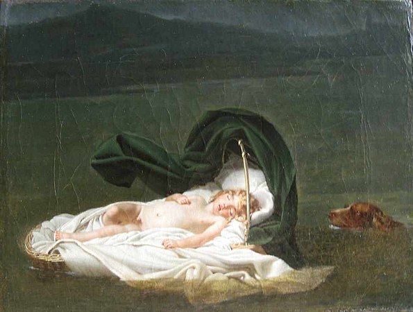 A child in his cradle, carried away by the waters of the flood of the month of Nivôse year, 1810, replica of the painting exhibited at the Salon of 1802
