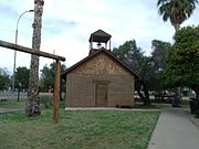 Replica of the original Lehi School built in 1880 (MHP).