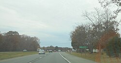 Northbound US 301 as it enters Bel Alton, Maryland; November 2021.