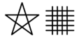 Seiman Dōman [ja] amulet, consisting of Seimei's pentagram and Dōman's lattice.