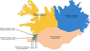 冰岛选区区划图