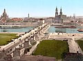 Image 12 Dresden Photochrom: Detroit Publishing Co. Restoration: Lise Broer An 1890s photochrom print of Dresden, the capital city of Saxony in Germany, with Dresden Frauenkirche (left), Augustus Bridge (centre), and Katholische Hofkirche (right) visible. Dresden in the early 20th century was a leading European centre of culture and science, but suffered heavy damage due to an Allied bombing on February 13, 1945.