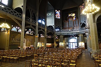 The nave facing the portal