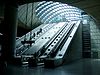 Escalators at Canary Wharf Underground station