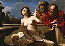 圭爾奇諾的《蘇珊娜與長老（意大利語：Susanna e i Vecchioni (Guercino)）》，133 × 181cm，約作於1649－1650年，1907年始藏。[39]