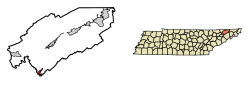 Location in Hawkins County, Tennessee