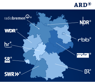 Karte der Landesrundfunkanstalten der ARD