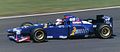 Martin Brundle Driving the JS41 in its non-tobacco livery at the 1995 British GP