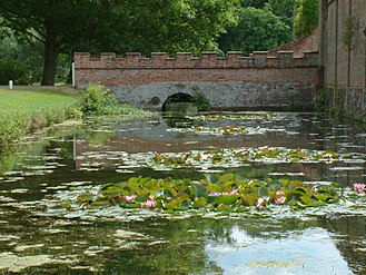 The bridge across the moat on to the north of the hall