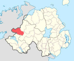 Location of Omagh West, County Tyrone, Northern Ireland.