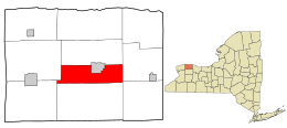 Location in Orleans County and the state of New York.