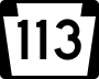 Pennsylvania Route 113 marker