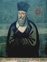 Portrait of Matteo Ricci by Yu Wenhui, Latinized as Emmanuel Pereira, dated the year of Ricci's death, 1610