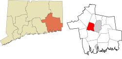 Bozrah's location within the Southeastern Connecticut Planning Region and the state of Connecticut