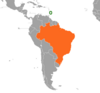 Location map for Barbados and Brazil.