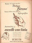 Birome圆珠笔在阿根廷刊载的广告图片。