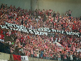 Decreased size photo taken by myself of Derry City fans at PSG. September, 2006.