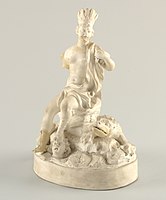 Personification of the Americas (from a set of the continents), unglazed biscuit porcelain