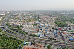 Aerial view of Haozhuang inside of Chengnan Subdistrict, 2022