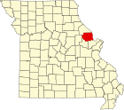 林肯县在密苏里州的位置