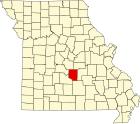 普瓦斯基县在密苏里州的位置