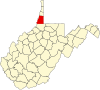 标示出马歇尔县位置的地图