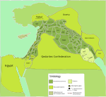 The Assyrian Empire at its greatest extent, at the time of Esarhaddon (671 AD)