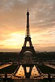 巴黎铁塔的日落景色