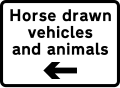 Plate used with "cattle grid" for indication of bypass for horse-drawn vehicles and animals