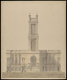 Architectural Drawing of St. Stephens church by William Henry Playfair