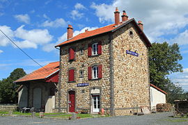 The old railway station building in Coren-les-Eaux