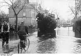 Flood of the Chemnitz in Chemnitz-Furth, January 1932