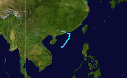 輕度颱風凱姆的路徑圖