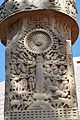 Worshipers and Dharmachakra, Sanchi Stupa, South Face, West Pillar.