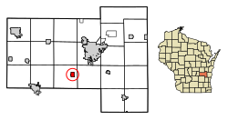 Location of Oakfield in Fond du Lac County, Wisconsin.