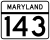 Maryland Route 143 marker